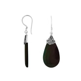AE-1150-SHB Sterling Silver Earring With Black Shell Jewelry Bali Designs Inc